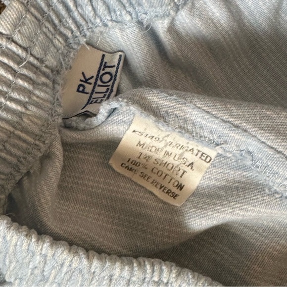 PK Elliot Blue Striped Cotton Casual Pants M Short - Picture 9 of 9